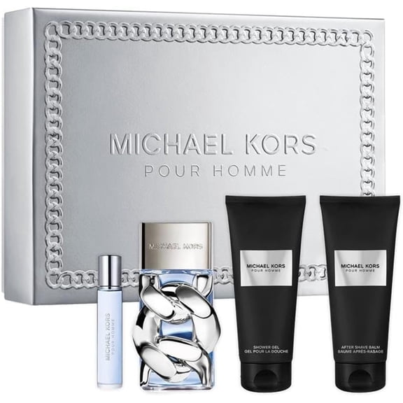 Michael Kors Pour Homme 4pcs Gift Set ( 3.4oz EDP Spray + 3.4oz A.S + 3.4oz S/Gel + .33oz EDP Travel Spray ) for MEN