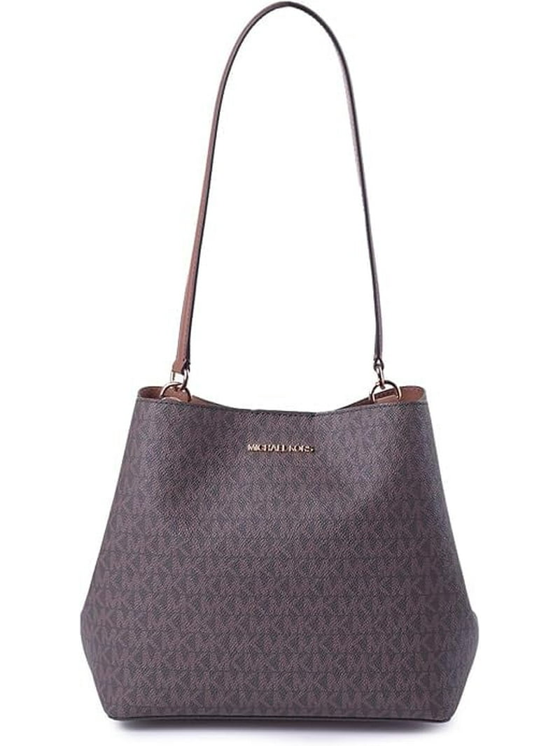 Michael Kors Pratt Medium Signature Logo Shoulder Bag (Brown