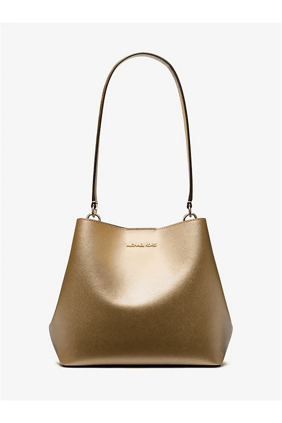 Pratt Medium Signature Logo Shoulder Bag (Pale Gold)