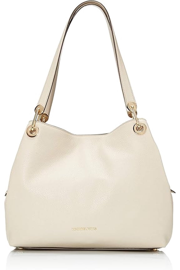 Raven Large Pebbled Leather Shoulder Bag, Light Sand