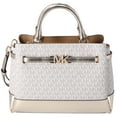 thumbnail image 1 of Michael Kors Reed Large Belted Satchel Vanilla MK Signature Pale Gold, 1 of 6