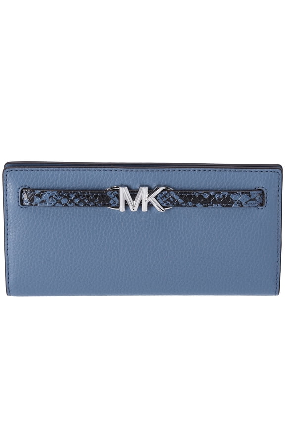 Reed Large Bifold Wallet Denim Blue Leather Exotic Multi