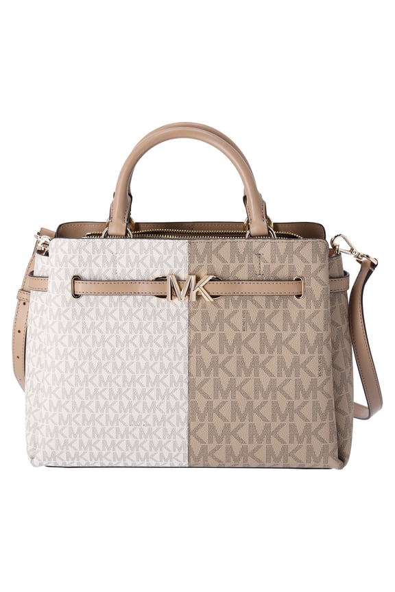Reed Large Colorblock Camel MK Signature Multi Satchel Shoulder Bag
