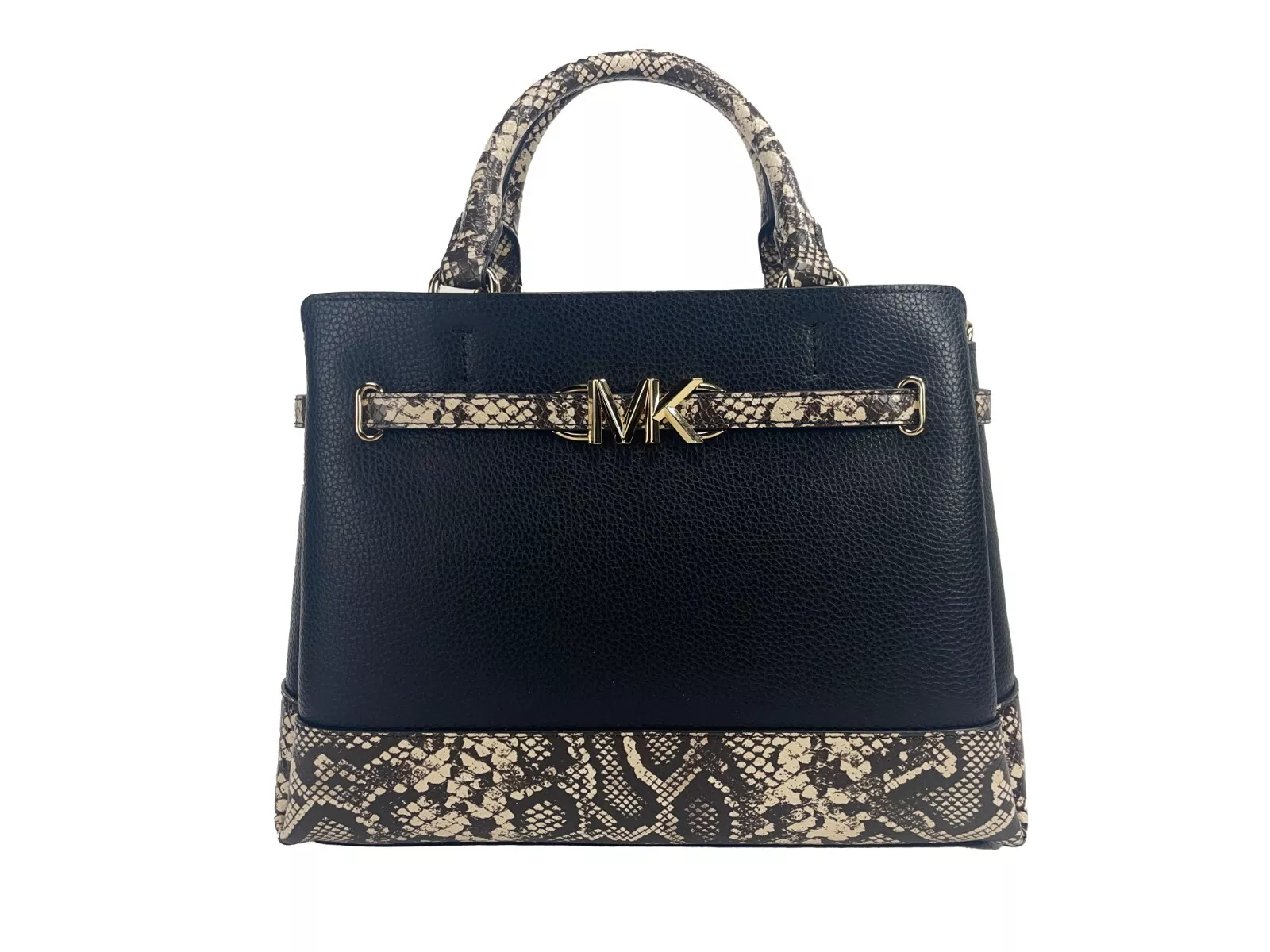 Michael Kors Reed Large Snake Skin Belted Satchel Crossbody Bag ...