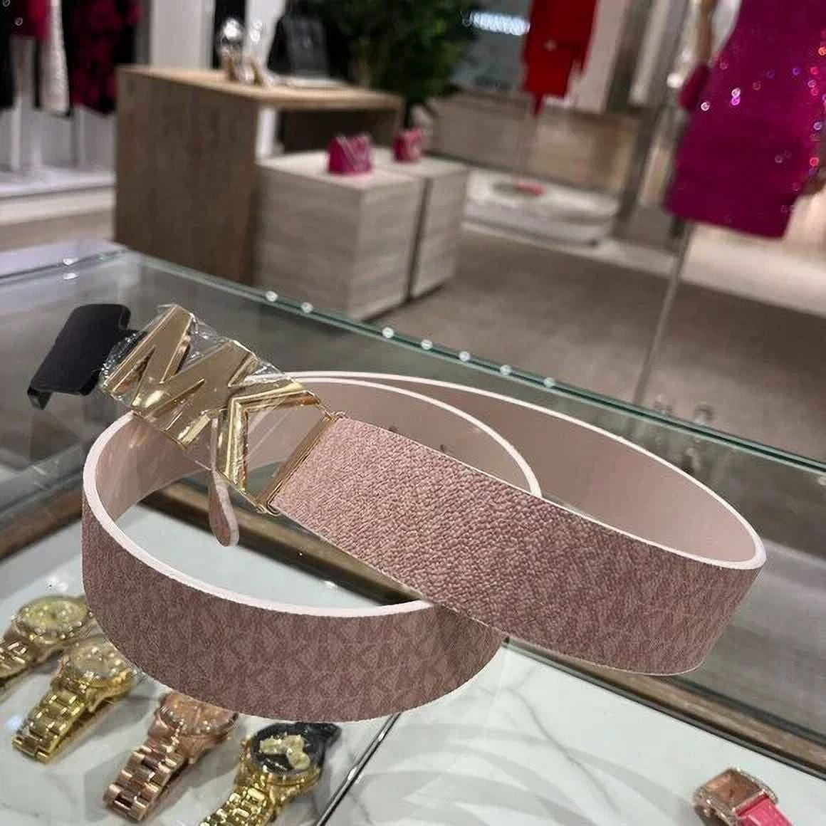 Michael Kors Reversible Logo and Leather Waist Belt (style  display picture 2