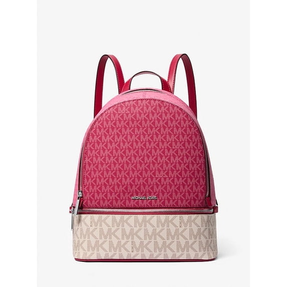 Rhea Medium Color Block Logo Backpack