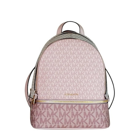 Michael Kors Rhea Medium Signature Logo Backpack M Powder Blush Pink Multi