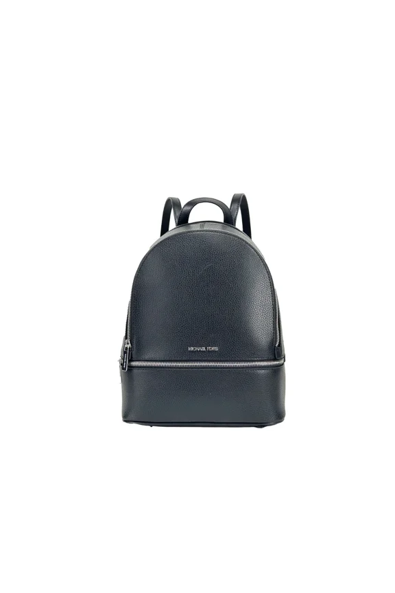 Rhea Medium Zip Pocket Backpack Bag (Black)