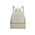 thumbnail image 1 of Michael Kors Women's Rhea Medium Signature Logo Zip Backpack (Light Cream Multi), 1 of 4