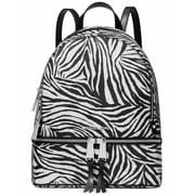 Michael Kors Rhea Signature Zebra Medium Backpack, Black White