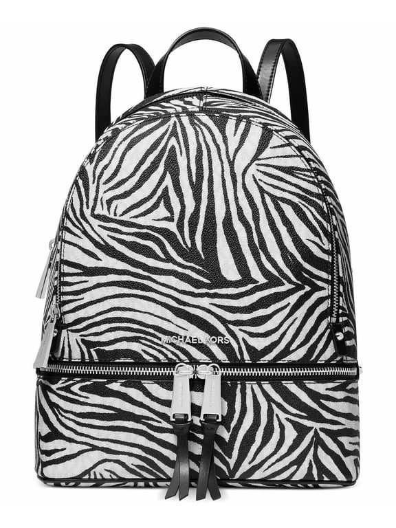 Rhea Signature Zebra Medium Backpack, Black White