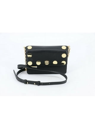 Michael kors black leather purse with gold studs deals