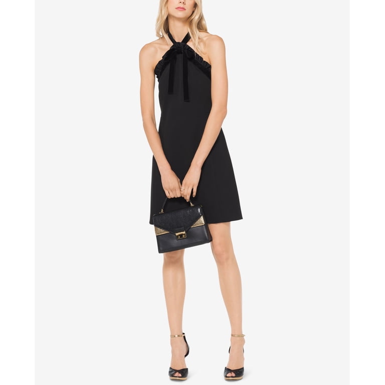 Michael Kors Ruffled Halter Dress Womens dress MSRP $228 Black 8 -  Walmart.com
