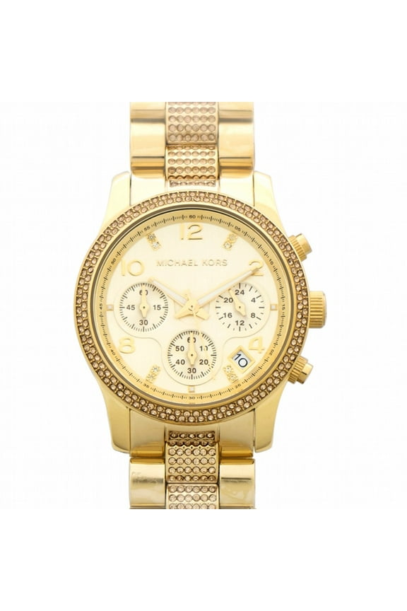 Runway Chronograph Quartz Champagne Dial Ladies Watch MK5826