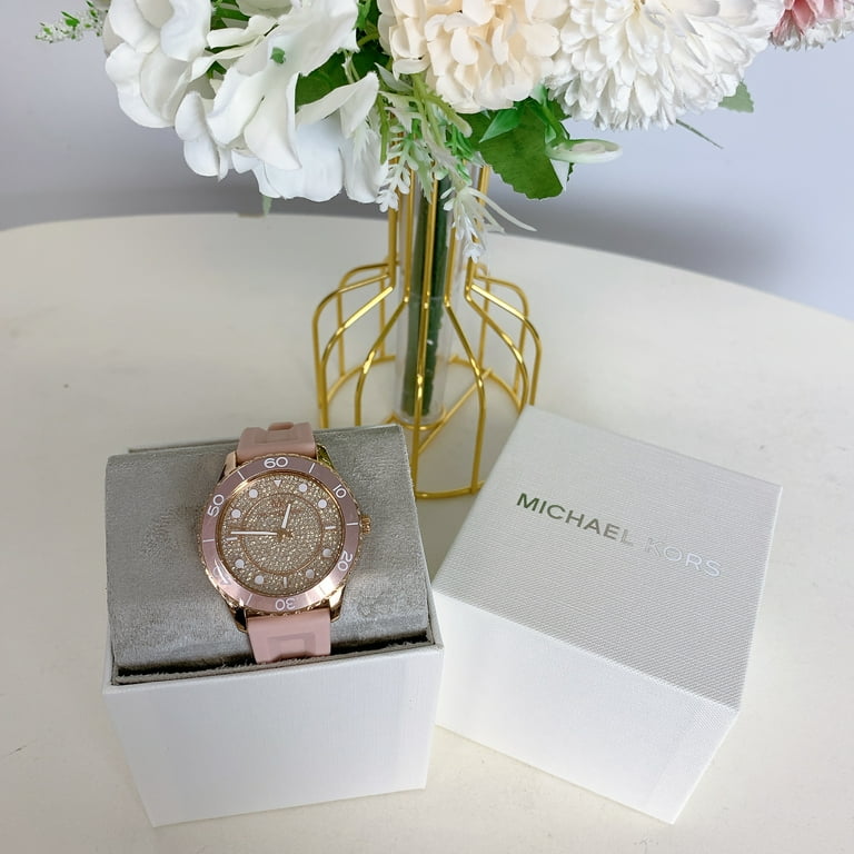 Michael Kors Runway Quartz Rose Crystal Dial Ladies Watch MK6854
