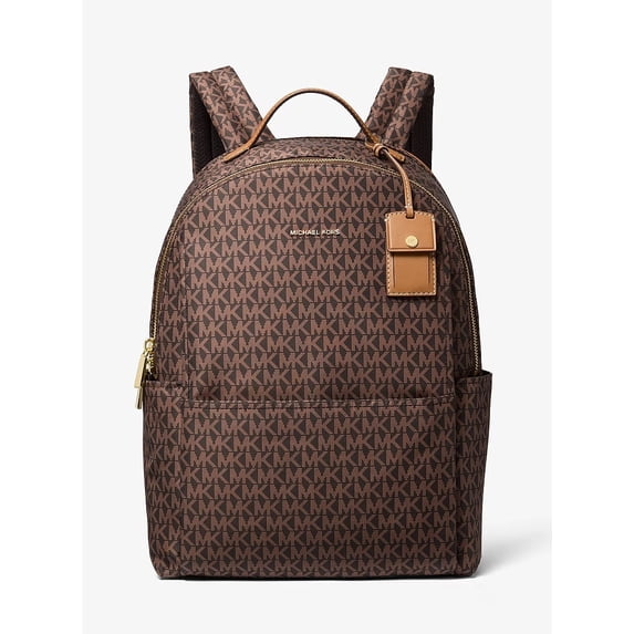 Michael Kors Sable Large Printed Signature Logo Backpack - Brn/Acorn