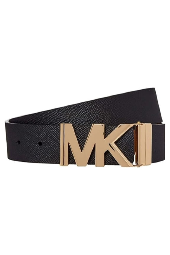 Saffiano Leather Reversible MK Logo Plaque Buckle Belt, Extra Large