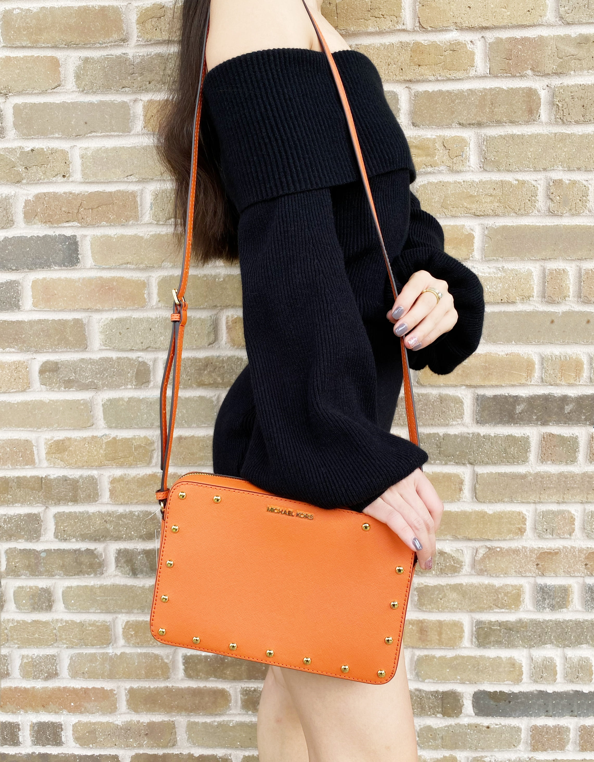 michael kors orange crossbody bag