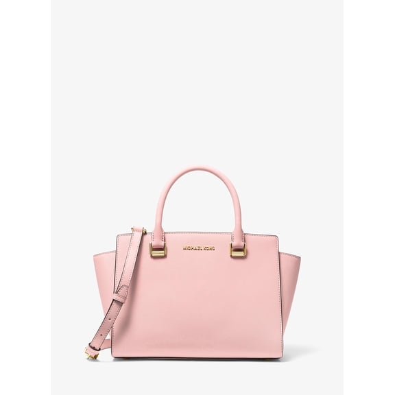 Michael Kors Selma Medium Saffiano Leather Satchel,Pale Pink