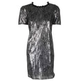thumbnail image 1 of Michael Kors Sequined Lace Shift Dress Womens dress MSRP $250 Silver XL, 1 of 3