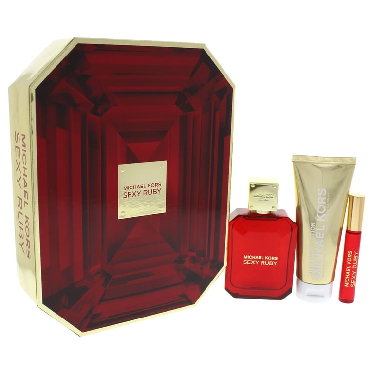 Michael Kors Sexy Ruby 3 Pc Deluxe Perfume Gift Set For Women