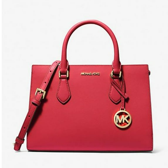 Michael Kors Sheila Medium Satchel Purse Handbag (Bright Red)