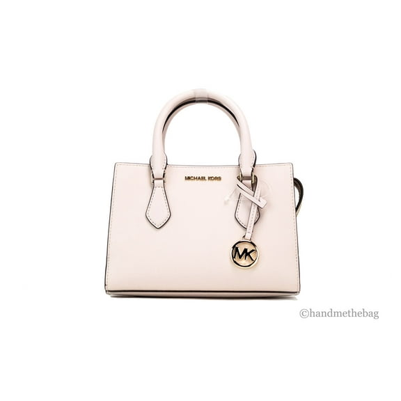 Michael Kors Sheila Small Powder Blush Vegan Leather Center Zip Satchel Handbag