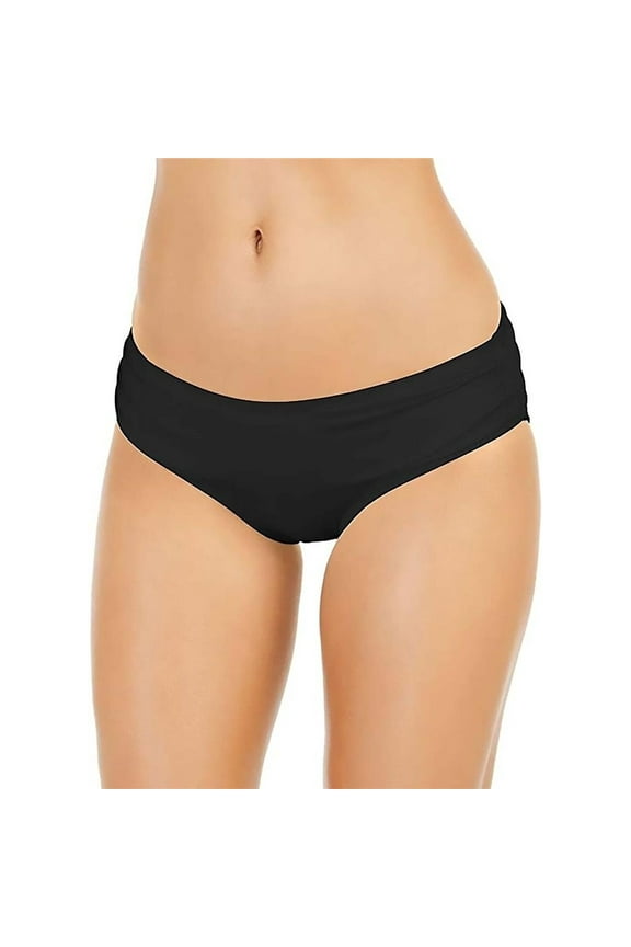Shirred Bikini Bottoms Black MD New with box/tags