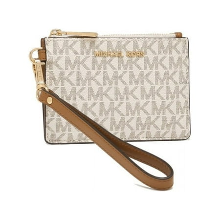 Michael Kors Signature Logo-print Canvas Small Logo Coin Purse - Vanilla