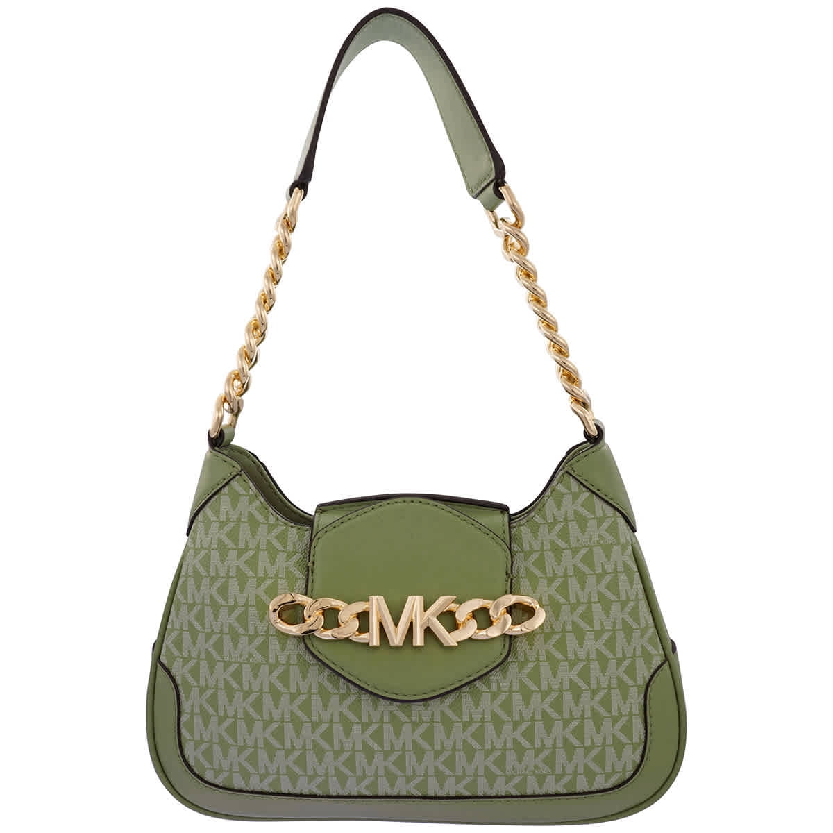 Michael Kors Signature Logo print Small Hally Shoulder Bag Light Sage Walmart