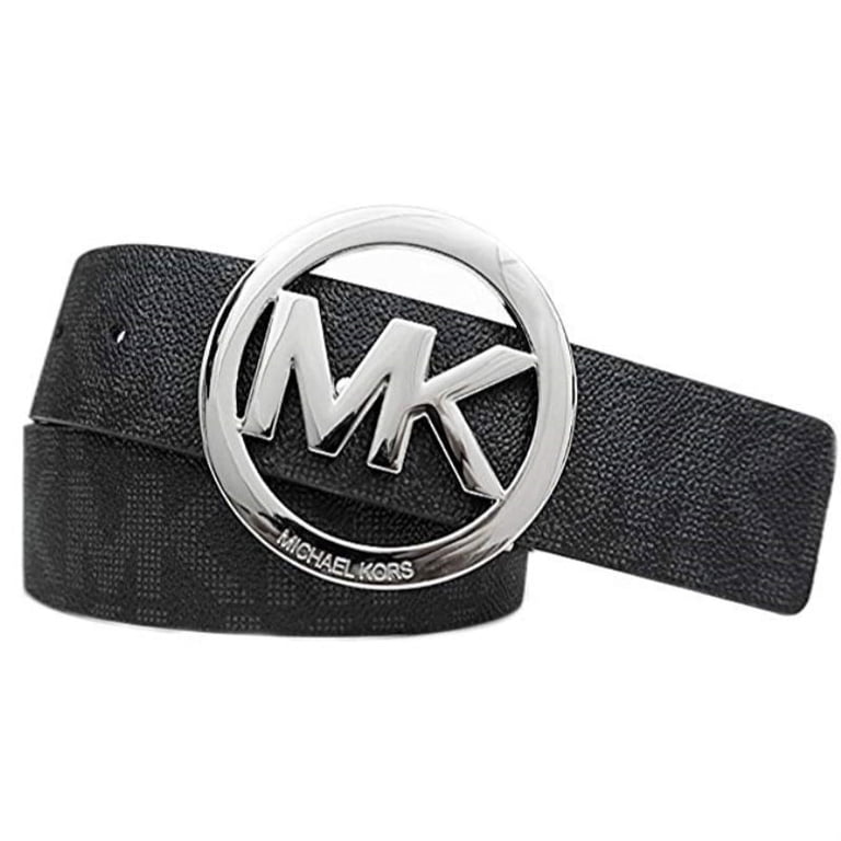 Michael Kors Signature Monogram MK Logo Round Buckle Women