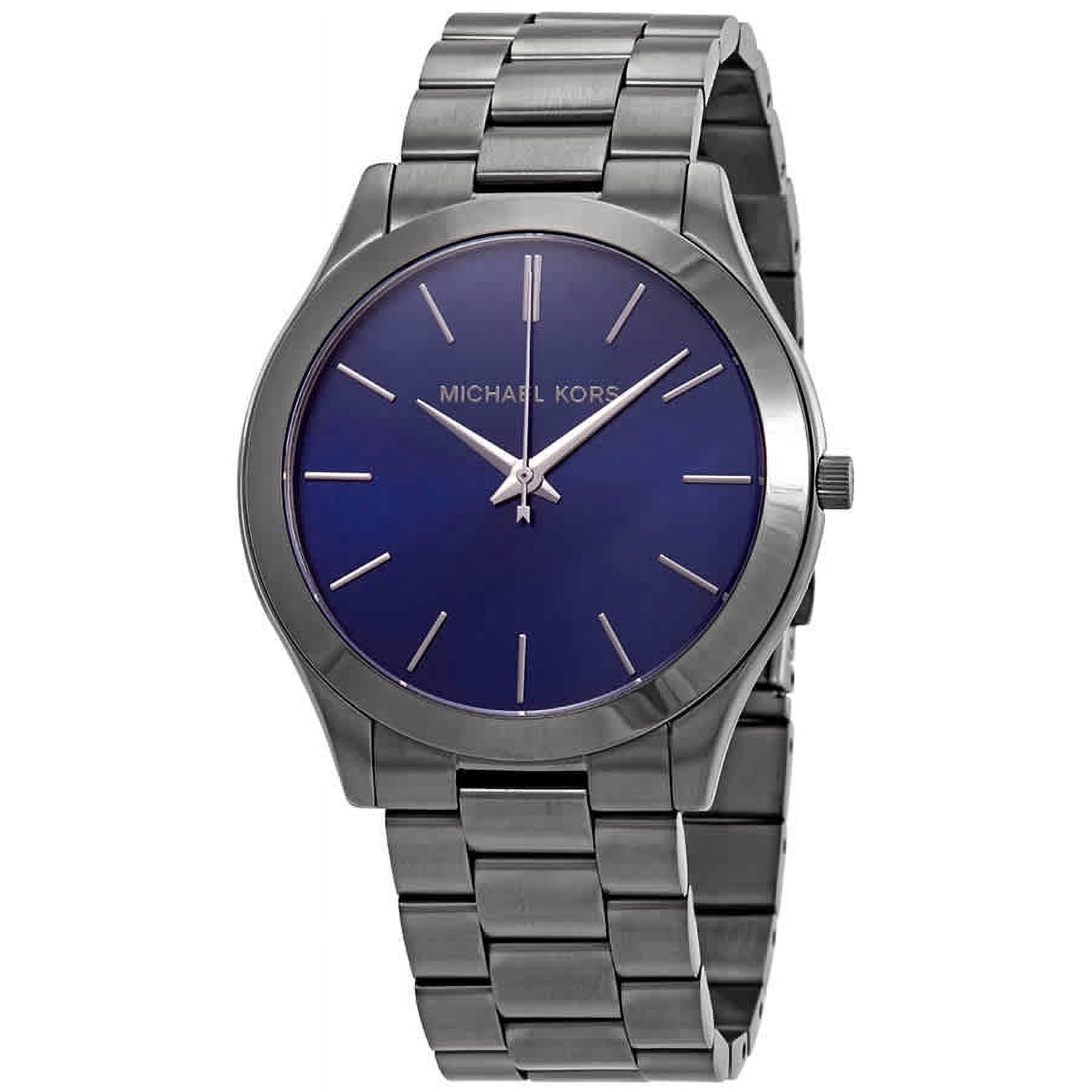 Michael Kors Slim Runway Blue Dial Gunmetal plated Men s Watch