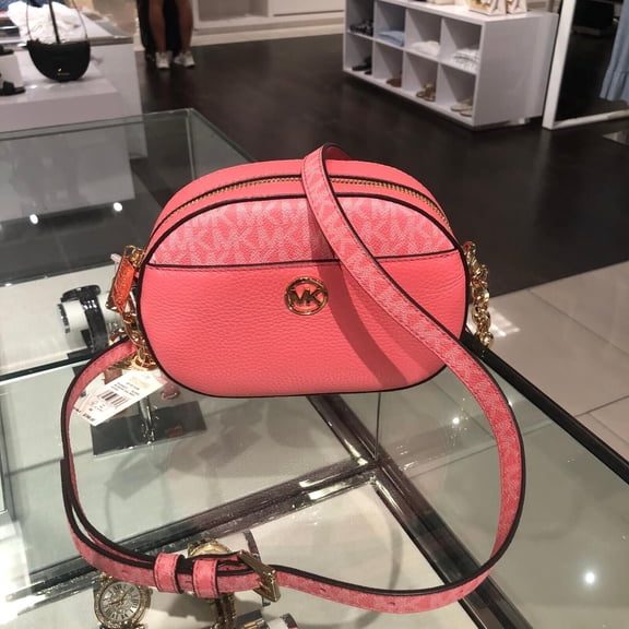 Michael Kors Small Crossbody Leather Handbag Purse Shoulder Messenger -Tea Rose