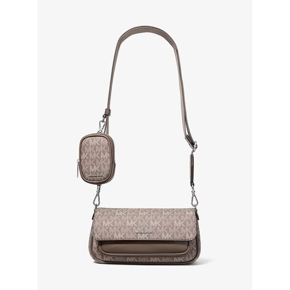 Michael Kors Small Jet Set Travel Signature Logo Shoulder Bag with Pouch - Mushroom