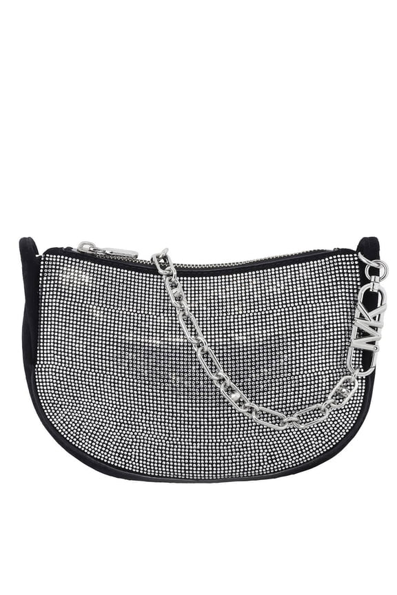 Small Kendall Embellished Suede Shoulder Bag