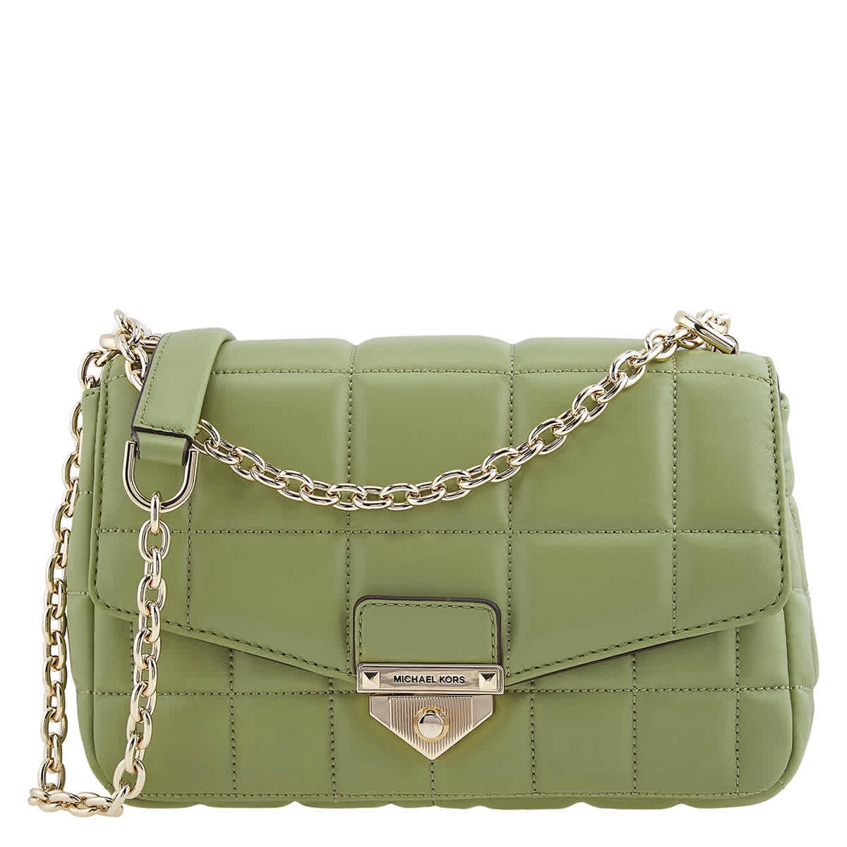 Michael Kors Soho Large Quilted Leather Shoulder Bag Light Sage