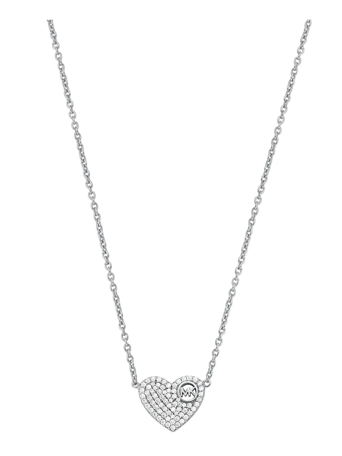Precious Metal-plated Sterling Silver Pavé Lock Layered Necklace | Michael  Kors