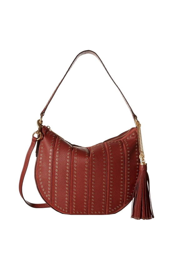 Michael Kors Suede Medium Convertible Brick Hobo Handbag