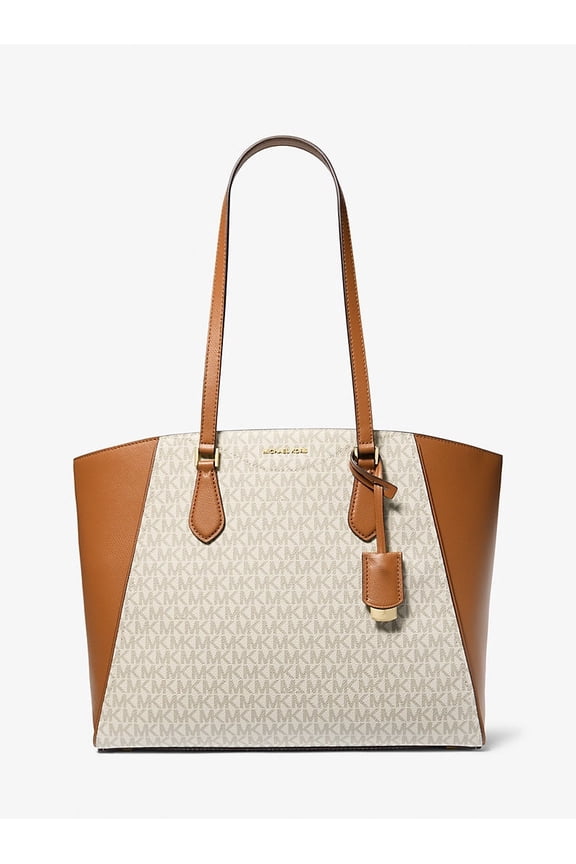 Taryn Large Signature Logo & Leather Tote Bag