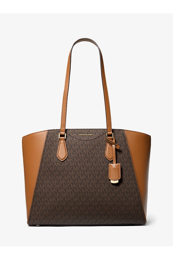 Taryn Large Signature Logo & Leather Tote Bag