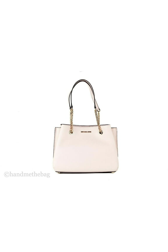Teagen Large Jet Set Chain Tote Powder Blush Pink Pebbled Leather
