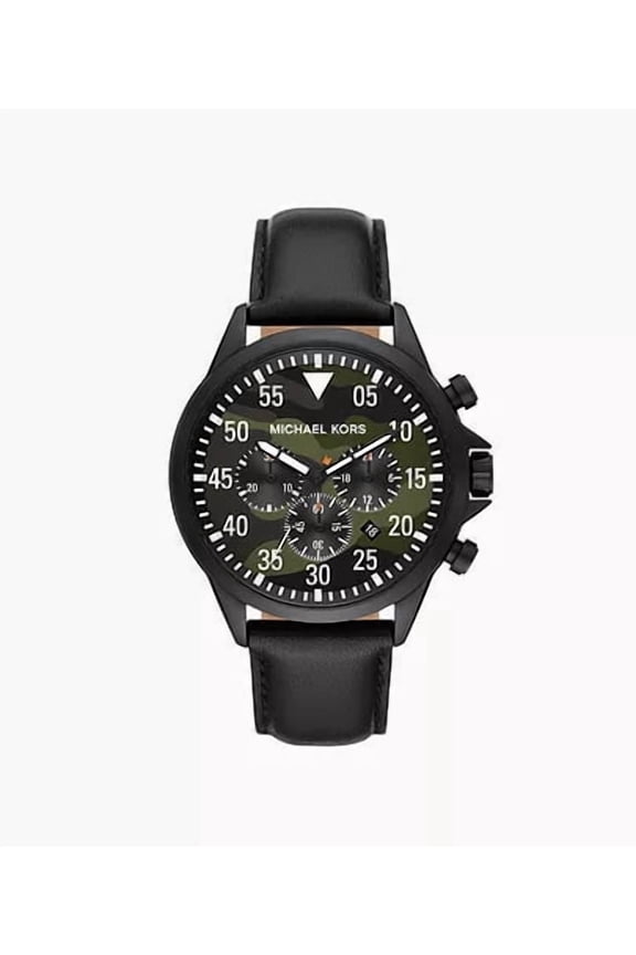 Thompkins Men's Chronograph Black Leather Watch MK8864