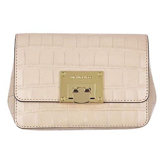 Michael Kors Tina Small Embossed Leather Clutch, Crossbody Shoulder Bag, Ballet