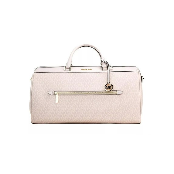 Michael Kors Travel Extra Large Signature PVC Top Zip Duffle Crossbody Weekender (Light Powder Blush)