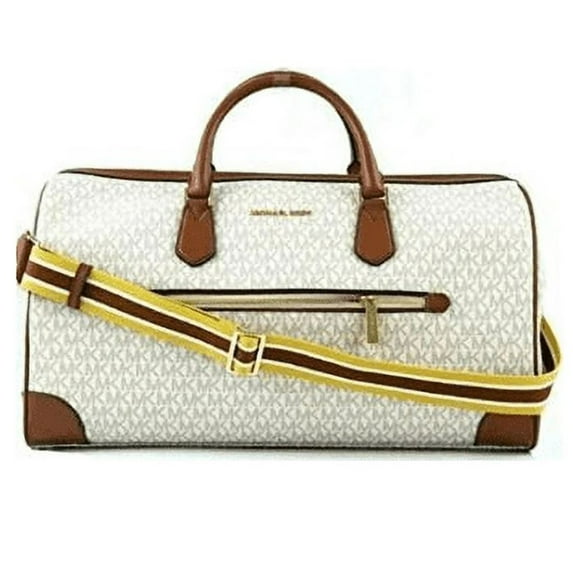 Michael Kors Travel Large Duffle Bag In PVC Signature (Vanila)