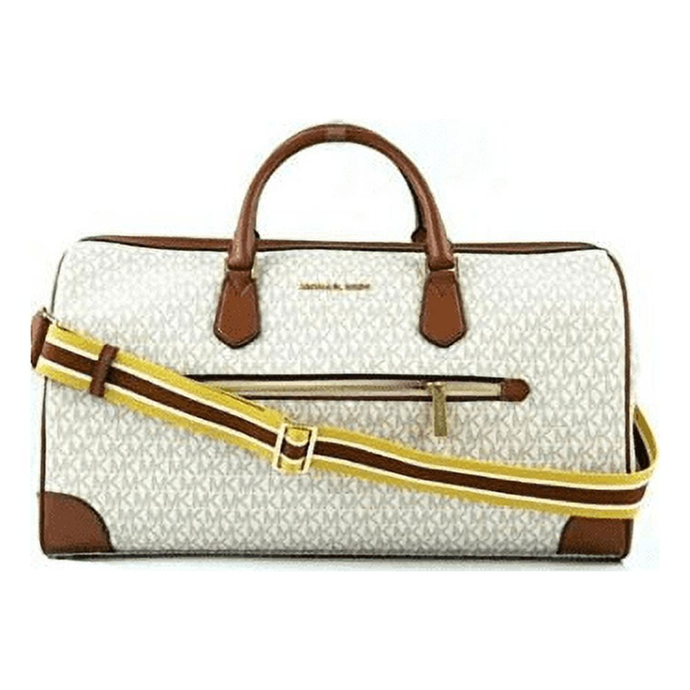 Michael Kors Travel Large Duffle Bag in PVC Signature (Vanilla)