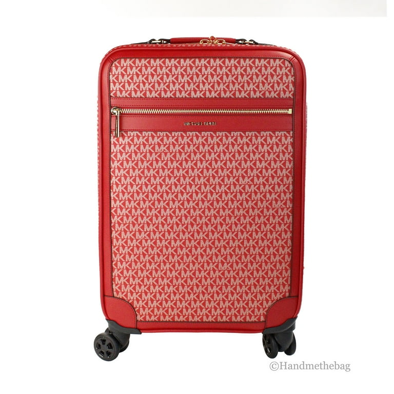 Designer Michael Kors Small Travel Trolley Rolling Suitcase in Bright Red Walmart