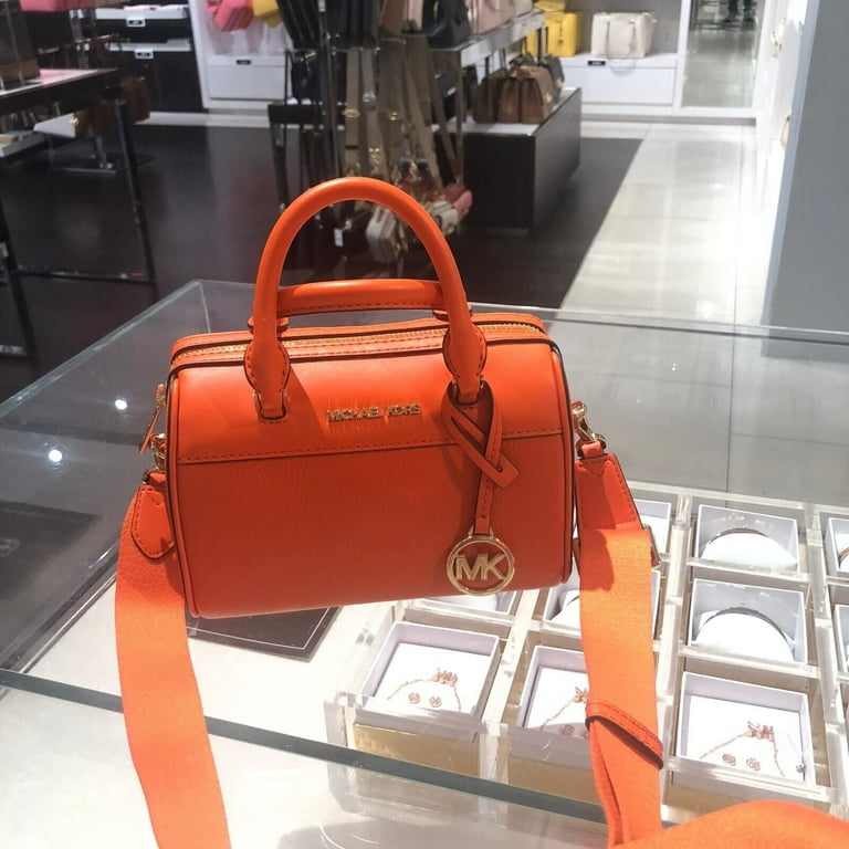 Michael Kors Travel Xs Poppy Pebbled Leather Duffle Crossbody Handbag Purse
