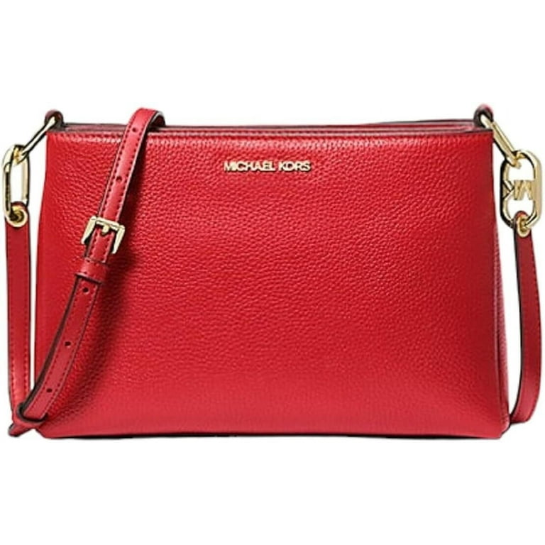 Michael Kors Womens Trisha Medium Pebbled Leather Crossbody Bag