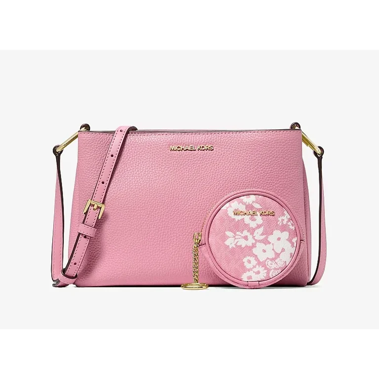Michael Kors Trisha Pebbled Leather Crossbody Bag With Pouch Gift